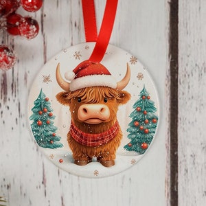 Cow ornament/Christmas on the farm/Cow christmas/Cow tree decoration/Farm tree decoration/Farming ornament/Cow lover gift/Cow lover ornament