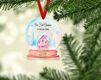 First christmas in our new home/New house gift/ New house christmas/new house ornament/new house bauble/new house snowglobe/snowglobe