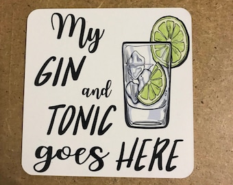 Gin and Tonic Coaster, Gin Lover Gift