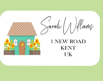 New home address labels/new home return labels/New House labels/Envelope labels/Card labels/Personalised labels/New address labels