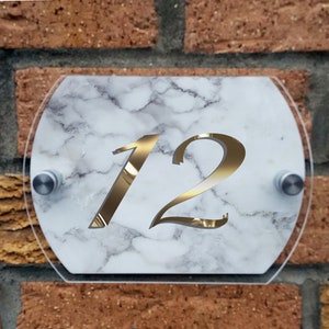 Marble house sign /Personalised house sign/House plaque/House number/gold house sign/Personalised door sign/Modern house sign