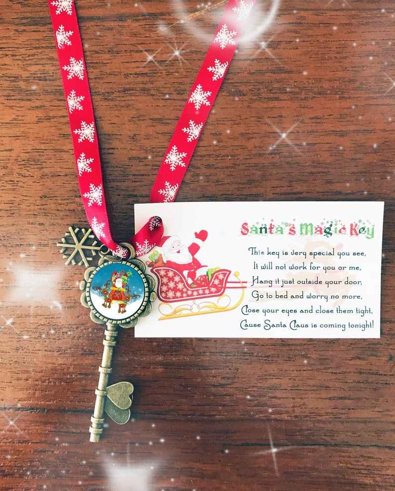 Personnalisé magique santa clé en gravé boîte en bois