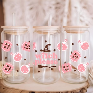 16 oz Halloween Libbey Glas / Süßer Halloween Eiskaffee / Halloween Glas / Halloween Geschenk / Halloween-Liebhaber / Gruselige Jahreszeit / Kürbisglas