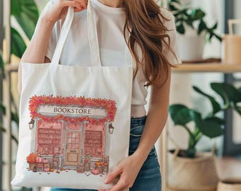 Tote Bag – Autumn Bookshop Illustration
