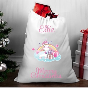 Large Santa Sack/Unicorn Santa Sack/Personalised Santa Sack/Unicorn Christmas Sack/Personalised Christmas Sack/Personalised Christmas Sack