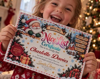 Personalised Santa Nice List Certificate – Foiled Christmas Certificate