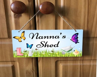 Personalized Acrylic Nanna's Shed Plaque, Grandma's Garden Sign