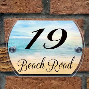 Beach House Sign/Personalised house sign/House plaque/House number/House number sign/Housewarming gift/New home gift/Personalised door sign