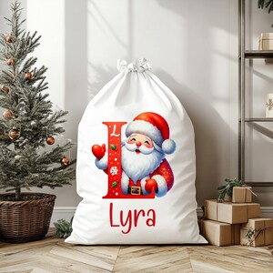 Childrens santa sack/Personalised santa sack/Santa sack with name/Kids christmas sack/Christmas sack for presents/Personalised gift bag