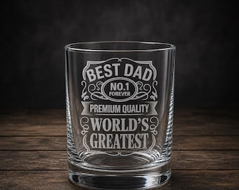 Personalised Engraved Whisky Glass Gift for Dad | Best Dad Gift | Fathers Day Gift | Birthday Gift for Him