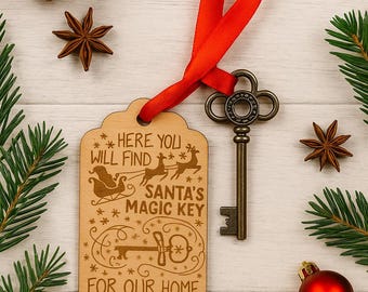 Personalized Santa's Magic Key – Christmas Eve Ornament, Handmade