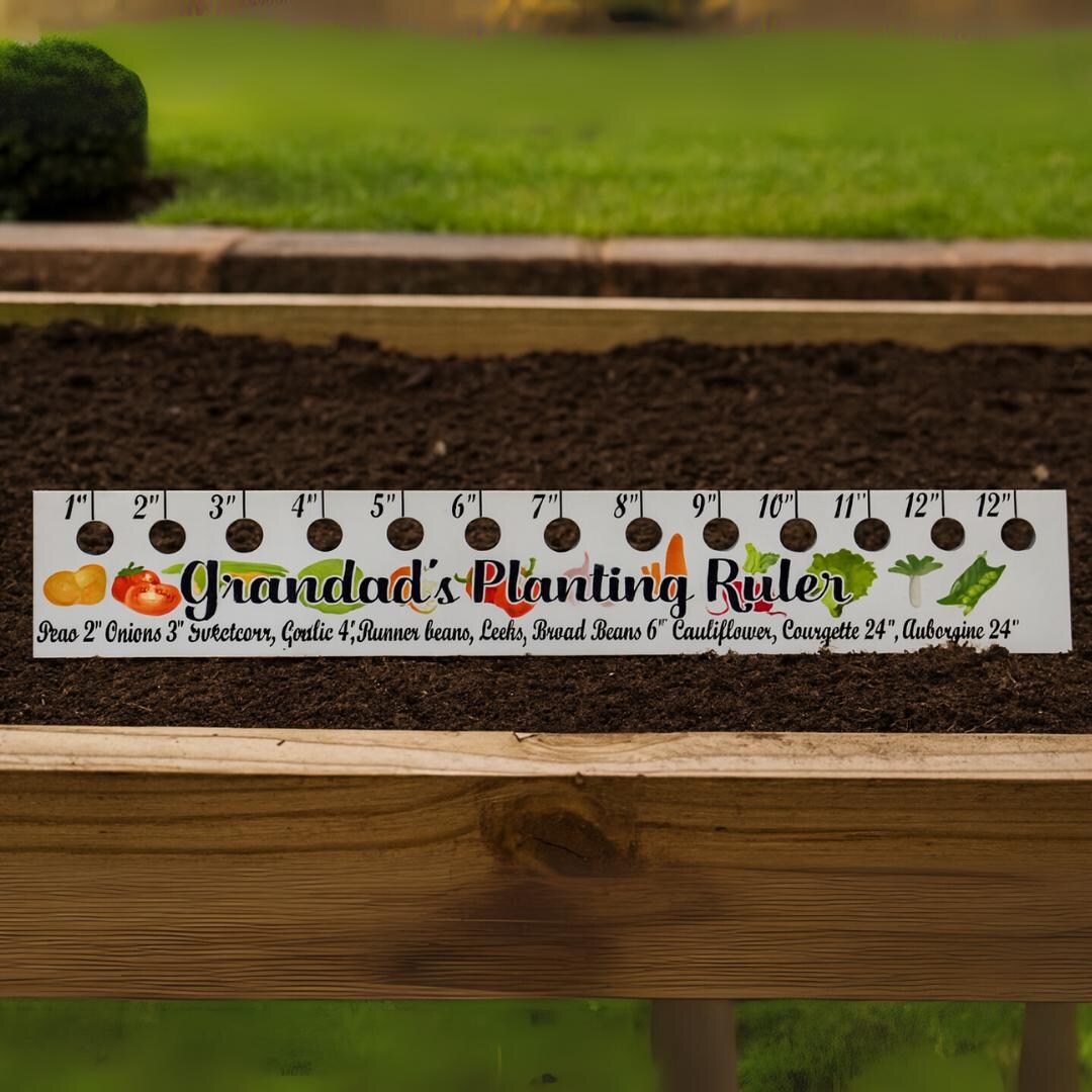 Botanical Ruler Personalised Planting Ruler, Vegetable Garden Gift, Acrylic 12