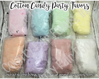 FREE SHIPPING! 50 Cotton Candy Party Favors - No Labels, Individual, Birthday, Baby Shower, Gender Reveal, Wedding, Event, School, Holiday