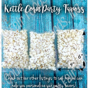 FREE SHIPPING! 20 Kettle Corn Popcorn Party Favors - Birthday, Baby Shower, Gender Reveal, Wedding, Event, School, Holiday, Circus, Carnival