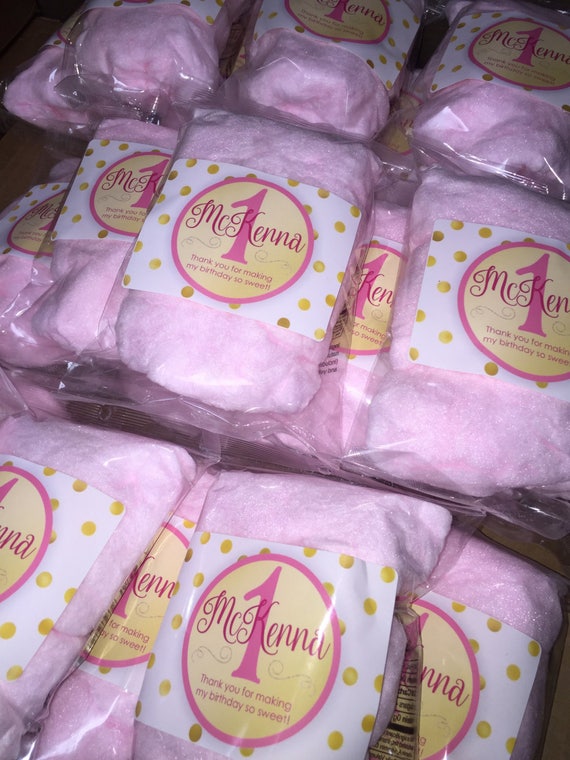 Custom Personalized Wedding Baby Shower Labels Gender Reveal School FREE SHIPPING Birthday 10 Cotton Candy Party Favors Event