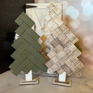 Rustic Herringbone Trees for mantel decor