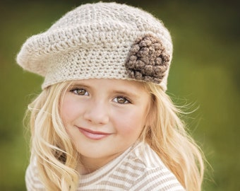Crochet Beret | SOPHIE Beret | Children's Beret Hat, Girl's Hats, Berets, Linen Mist Beret, Crochet Hats, Fall Fashion, Winter Hats