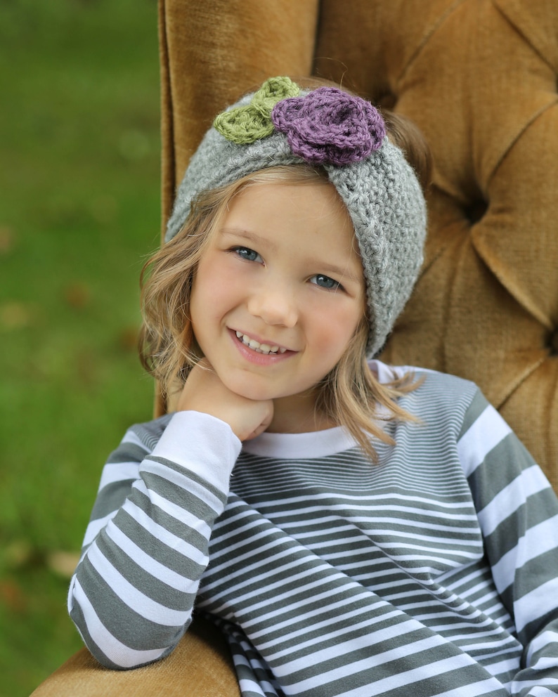 Knitted Ear Warmer ASHLYNN Warmer in Purple, Knitwear, Crochet Warmer