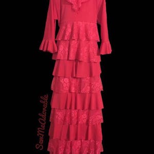 Made to order.  The "Maycee" Girl's Solid Color Tier Ruffle Maxi Dress .  Sizes 3T to 14