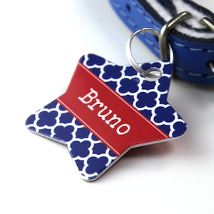 Personalised Pet ID Tag Star - Dog Name Identification - Clover P05