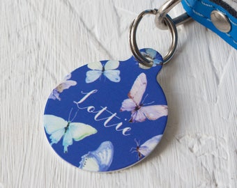 Personalised Butterfly Pet ID Tag  - Dog Name Identification