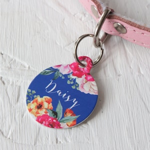 Personalised Rose Bouquet Pet ID Tag  - Dog Name Identification
