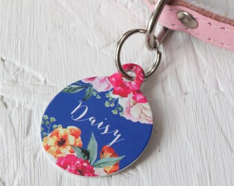 Personalised Rose Bouquet Pet ID Tag  - Dog Name Identification