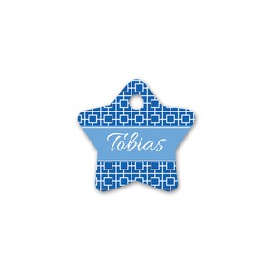 Square Print Star Pet Id Tag – personalised dog name tag – dog identification tag – cat name tag – personalized pet ID tag - P01