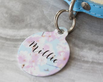 Personalised Blossom Pet ID Tag  - Dog Name Identification