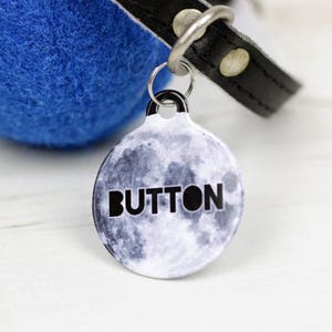 Moon Pet Tag Bauble Shaped - Dog Name Identification - P34