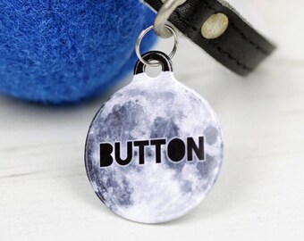 Moon Pet Tag Bauble Shaped - Dog Name Identification - P34