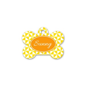 Pinwheel Print Bone Pet Id Tag – personalised dog name tag –  dog identification tag – gifts for dogs – personalized dog ID tag - P12