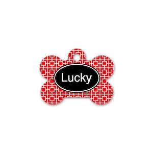 Personalised Square Pet Tag Bone Shaped - p01