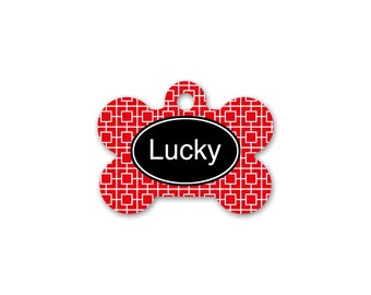 Personalised Square Pet Tag Bone Shaped - p01