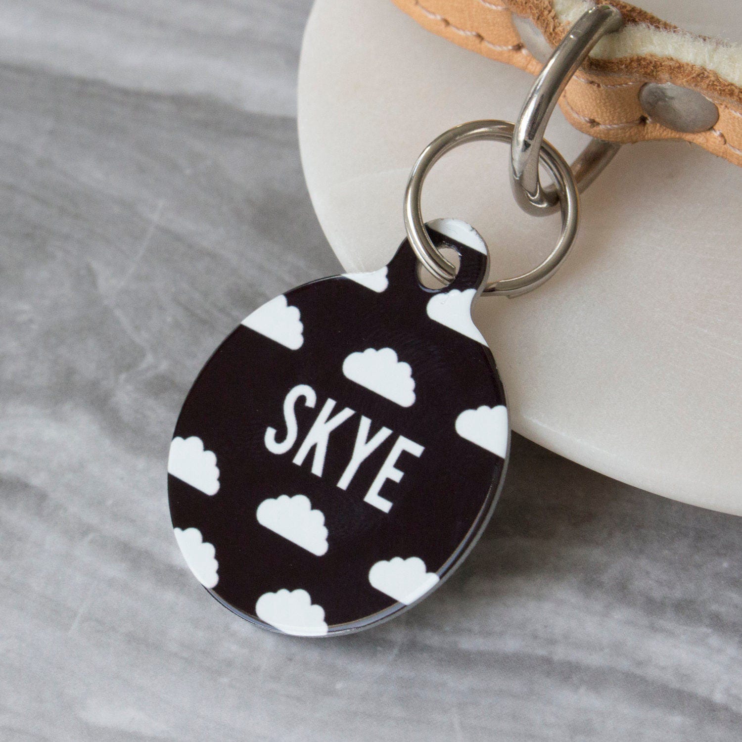 Personalised Cloud Pet ID Tag Dog Name Identification Etsy UK