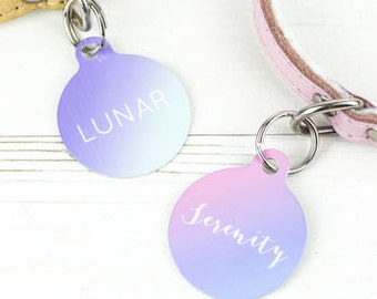 Ombre Print Bauble Pet Id Tag – personalised dog name tag – dog identification tag – cat name tag – personalized pet ID tag - P24
