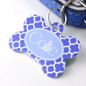 Clover Print Bone Pet Id Tag – personalised dog name tag –  dog identification tag – gifts for dogs – personalized dog ID tag - P05
