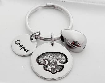 Your Pet's Actual Nose Print Keychain with Cremation Urn - Pet Memorial Key Chain - Memorial Jewelry - Etched Nose Print - Rainbow Bridge