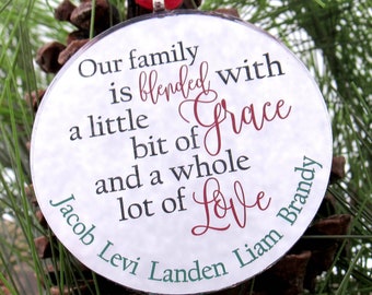 Personalized Family Christmas Ornament, Blended Family Ornament, Step Family Ornament, Adoption Family Ornament, Family Ornament With Names