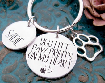 Personalized Pet Memorial Keychain, Pet Memorial Gift, Dog Memorial, Pet Loss Gifts, Pet Memorial Jewelry, Forever In My Heart Keychain