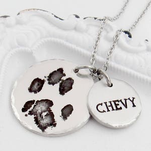 Paw Print Necklace, Actual Pet Paw Print Necklace, Pawprint Necklace, Dog Paw Necklace, Cat Paw necklace, Personalized Paw Print Necklace image 5