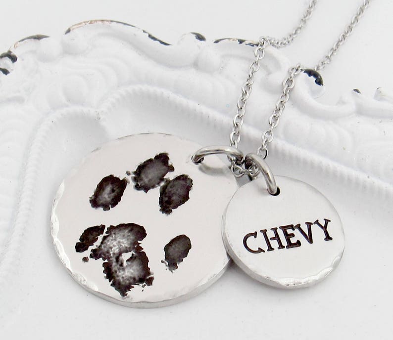 Paw Print Necklace, Actual Pet Paw Print Necklace, Pawprint Necklace, Dog Paw Necklace, Cat Paw necklace, Personalized Paw Print Necklace image 5