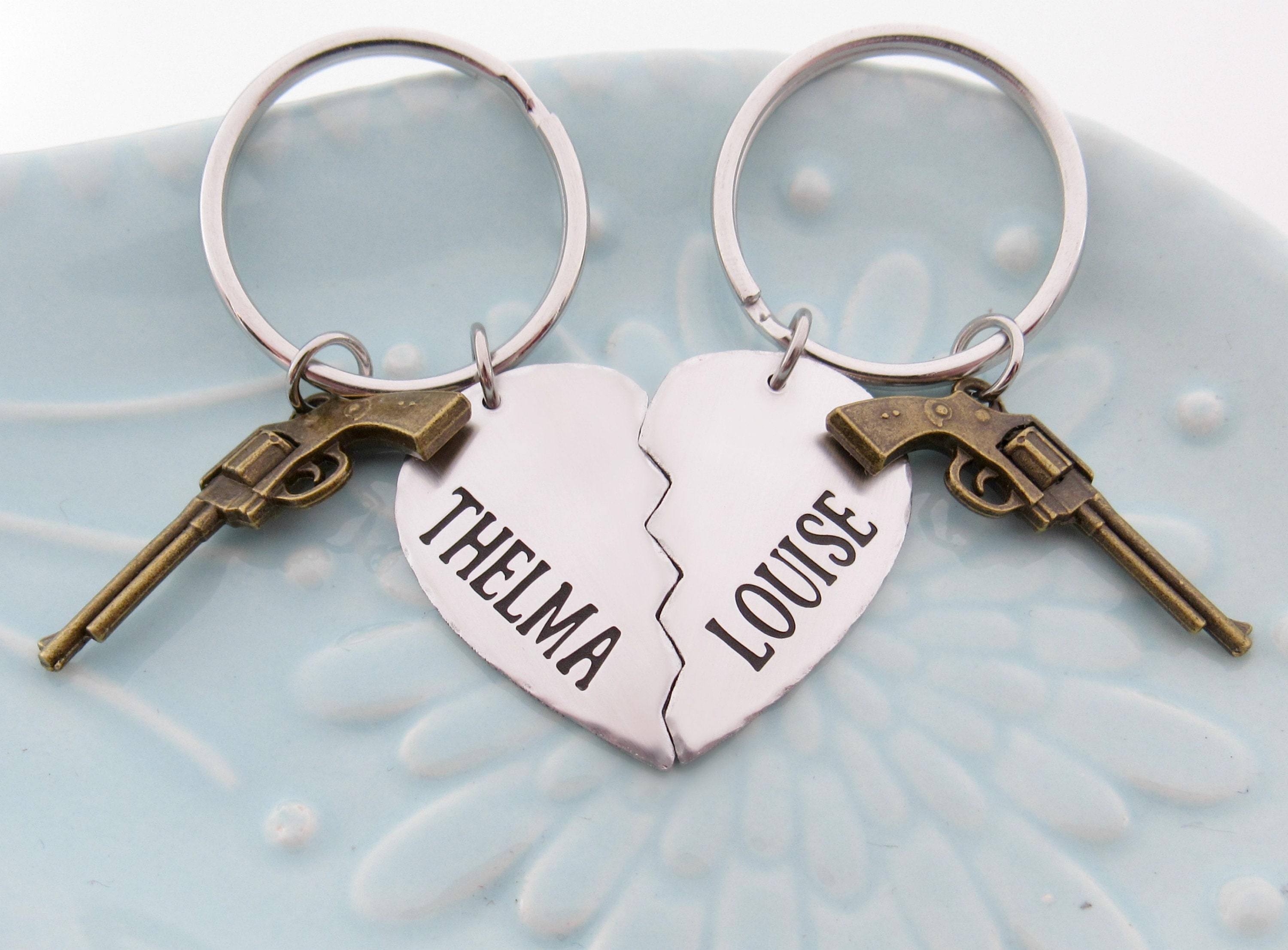12sets/lot Thelma and Louise Set keyring Metal best friends sister