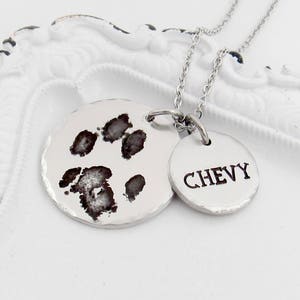 Paw Print Necklace, Actual Pet Paw Print Necklace, Pawprint Necklace, Dog Paw Necklace, Cat Paw necklace, Personalized Paw Print Necklace image 4