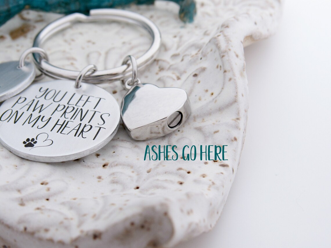 Personalized Pet Memorial Keychain With Urn Dog Memorial Etsy