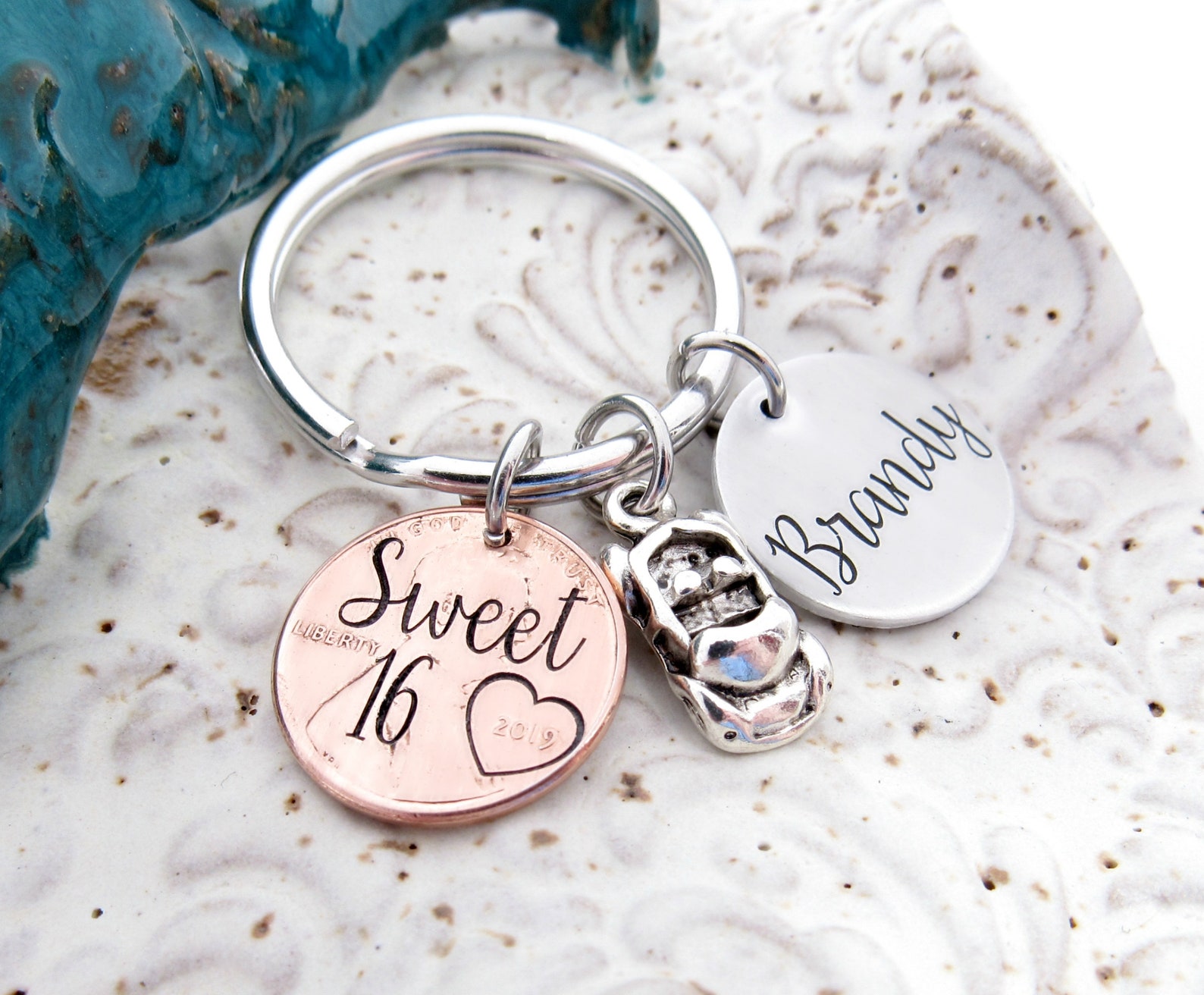 Personalized Sweet 16 Keychain New Driver Keychain Sweet Etsy