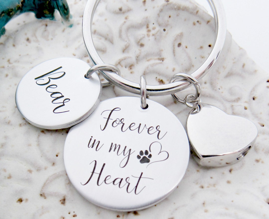 Personalized Pet Memorial Keychain With Urn, Dog Memorial Gift, Pet