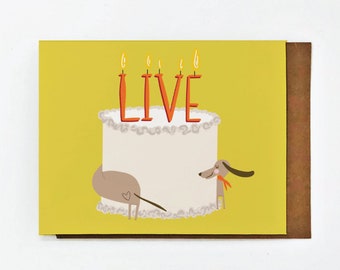 Dachshund Birthday Card, Live-Birthday Greeting Card