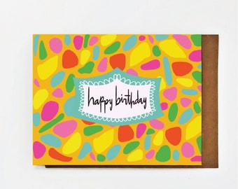 Birthday Card Brightly Colored Cheery Happy Birthday Wishes