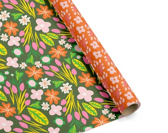 Flower Market Joyful Colorful Double sided gift Wrap